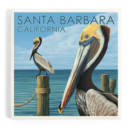 Pelican Santa Barbara Ceramic Coaster