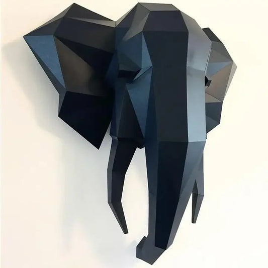 Elephant Head 3D Papercraft Origami Wall Art