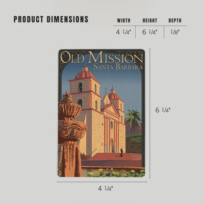 Santa Barbara Wood Postcards - Old Mission