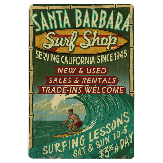 Santa Barbara Wood Postcards - Surf Shop
