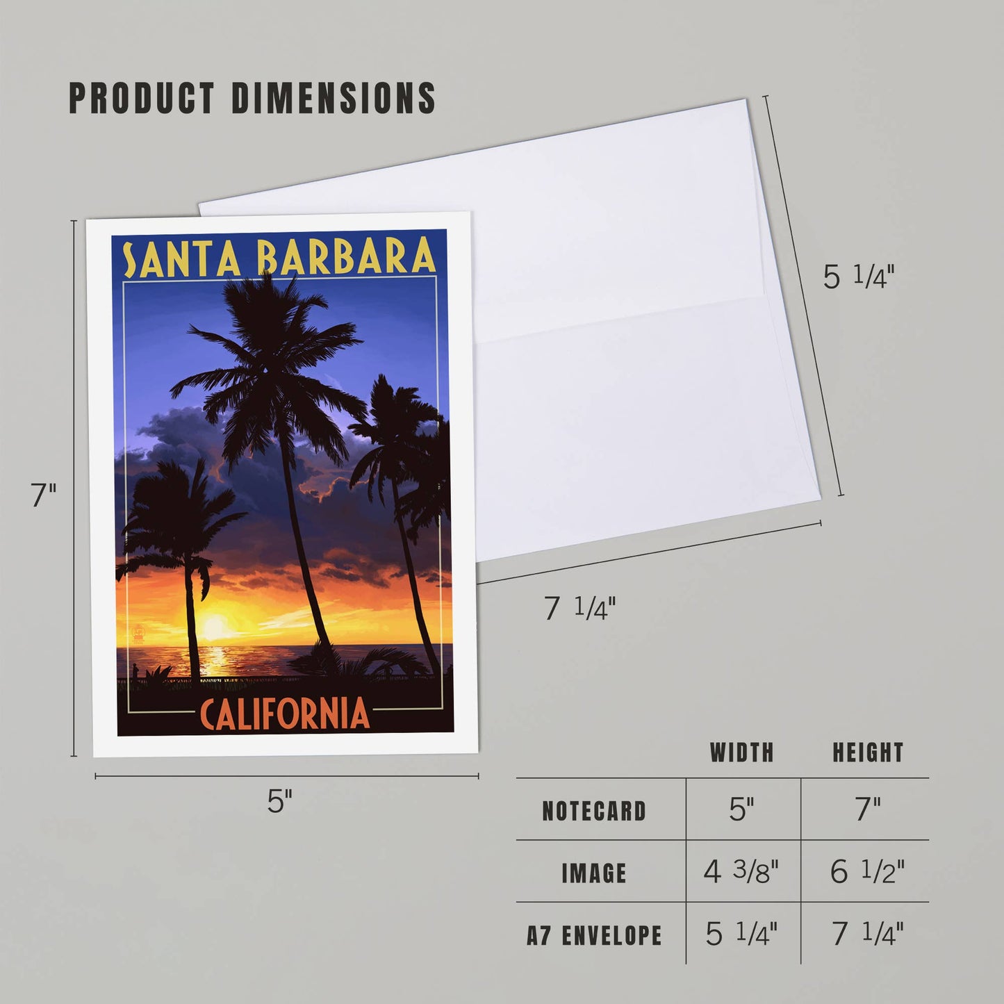 Santa Barbara Greeting Card - Palms & Sunset