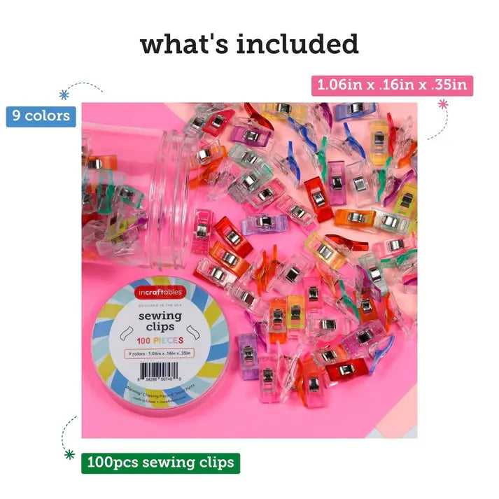 Incraftables 100pc Assorted Sewing Clips
