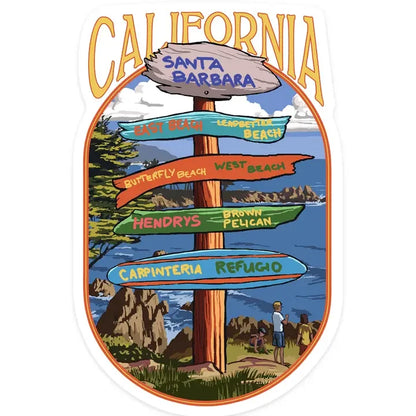 Santa Barbara Stickers - Sign Post