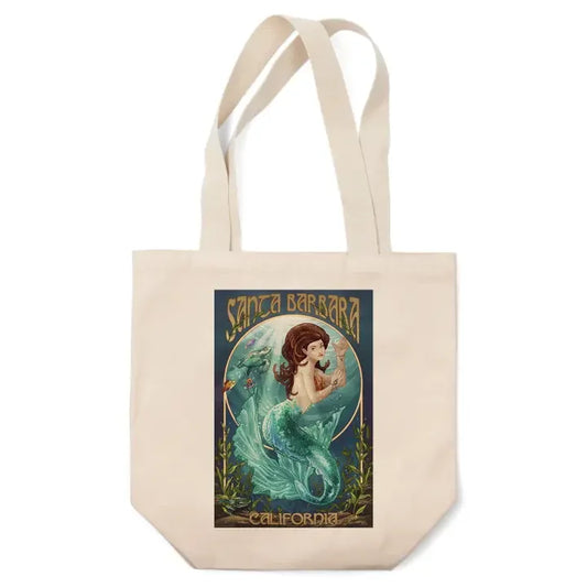 Mermaid Santa Barbara Tote Bag