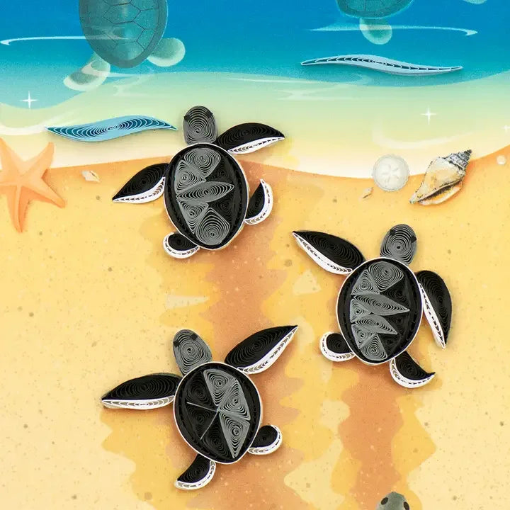 Sea Turtle Hatchlings Quilling Card