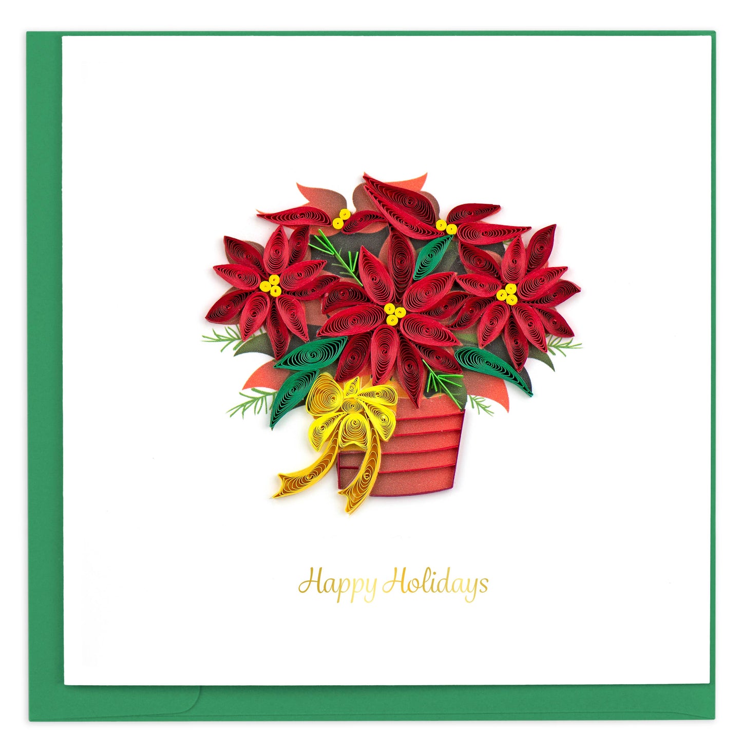 Potted Poinsettia Holiday Quilling Card