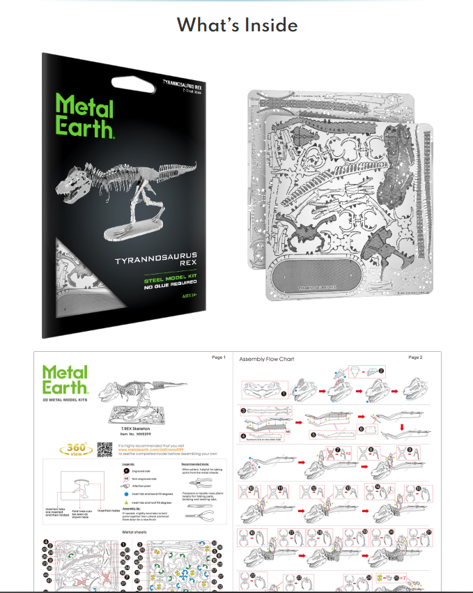 3D Metal Puzzle - Tyrannosaurus Rex Skeleton
