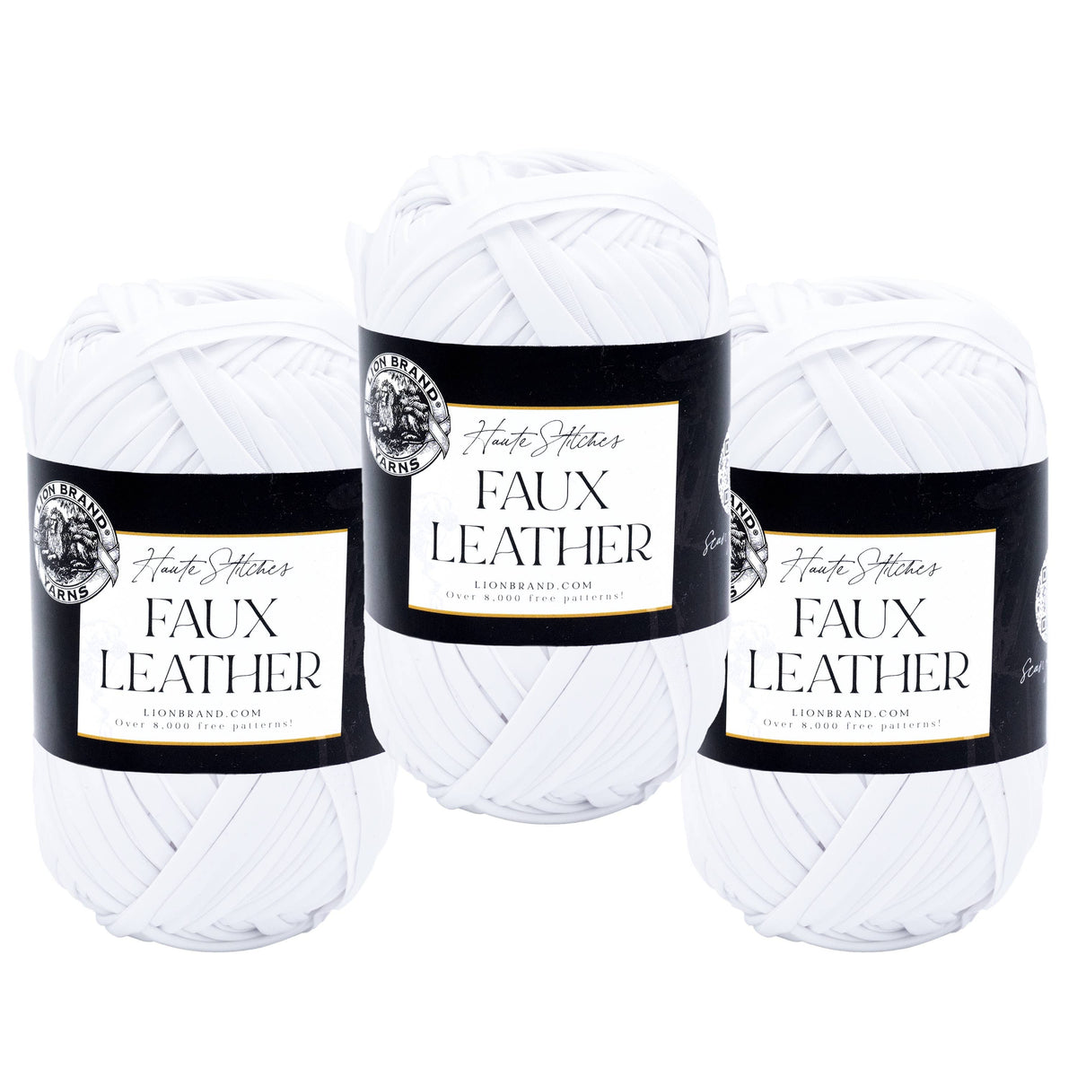 Lion Brand Yarn Haute Stitches Faux Leather: Silver Fox