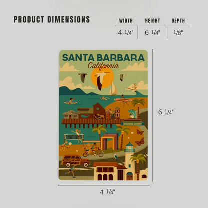 Santa Barbara Wood Postcards - Downtown  Harbor
