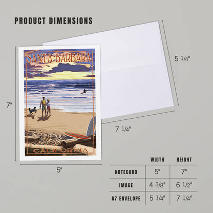 Santa Barbara Greeting Card - Dog Beach