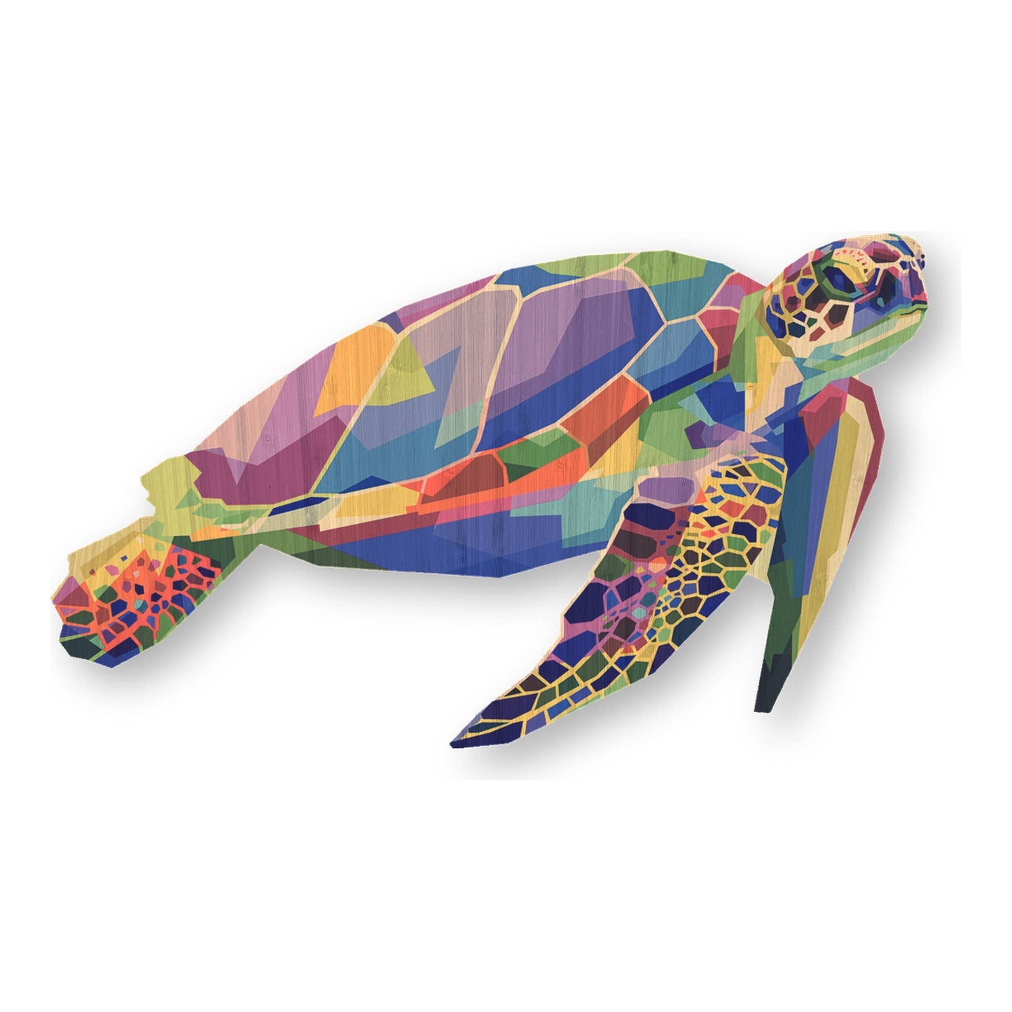 Mosaic Turtle - Ocean Bamboo Wood Sticker