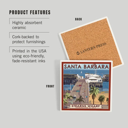 Sterns Wharf Ceramic Coaster