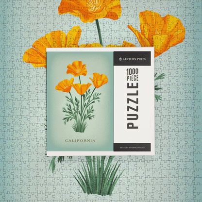 Vintage California Poppy 1000 Piece Jigsaw Puzzle