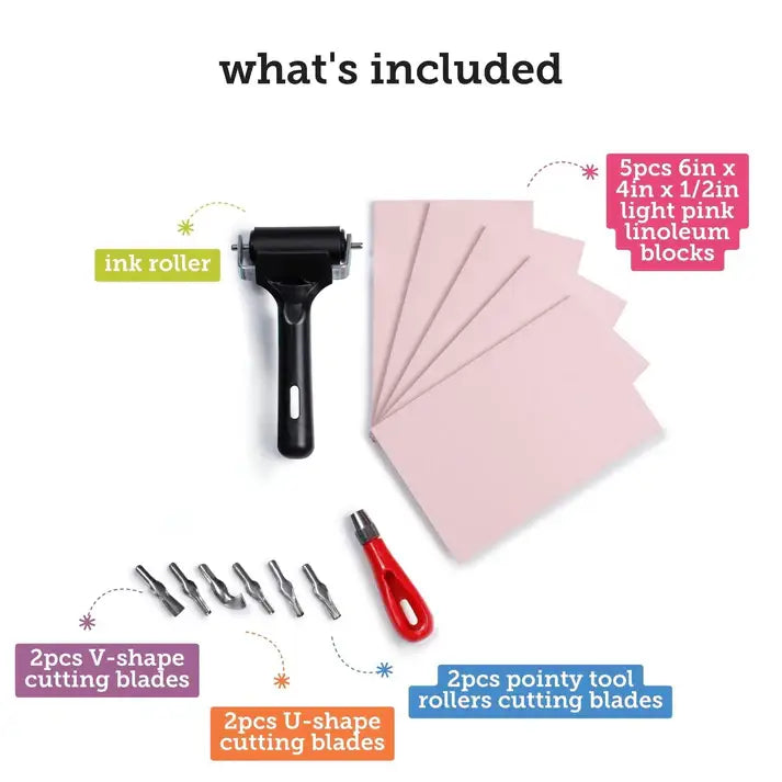Incraftables Linocut Block Printing Kit