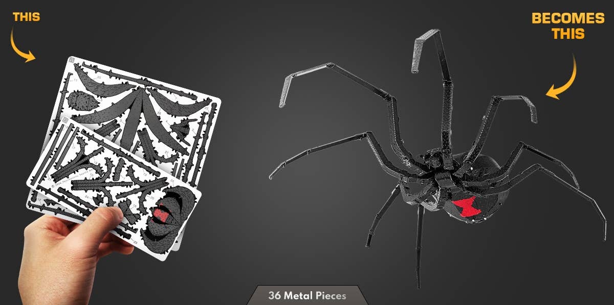 3D Metal Puzzle - Black Widow Spider