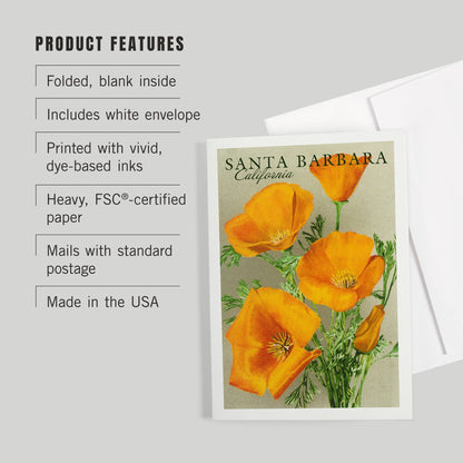 Santa Barbara Greeting Card - California, Poppy Flowers