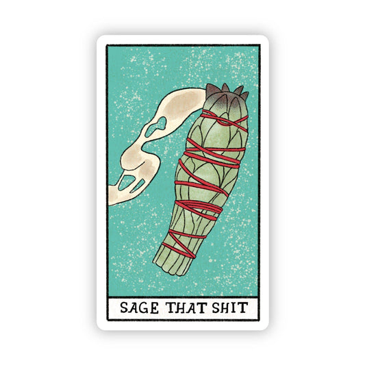 Sage That Shit Tarot Card Die Cut Sticker