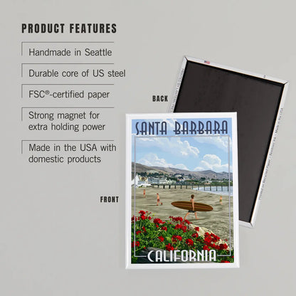 Beach Surfer Santa Barbara Magnet
