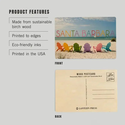 Santa Barbara Wood Postcards - Rainbow Beach Chair