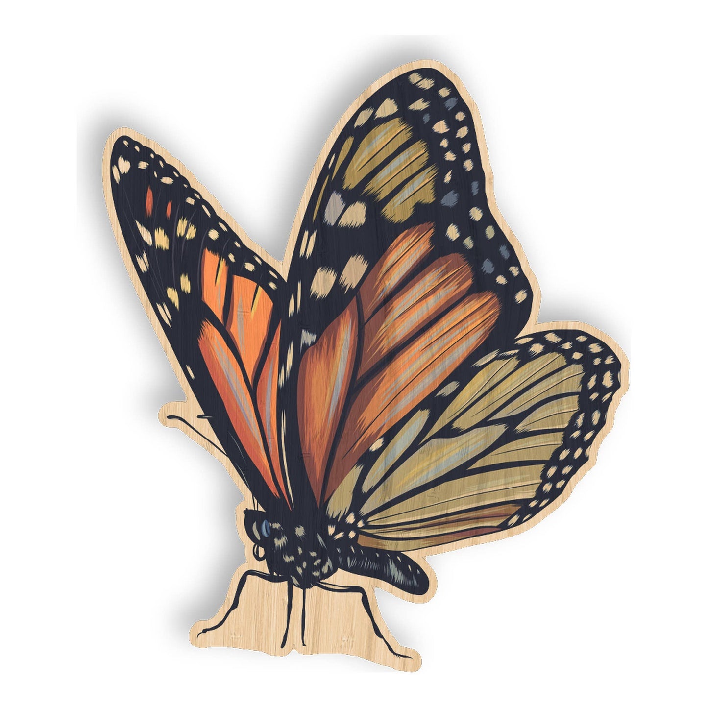 Monarch Butterfly #2 - Animal Bamboo Wood Sticker