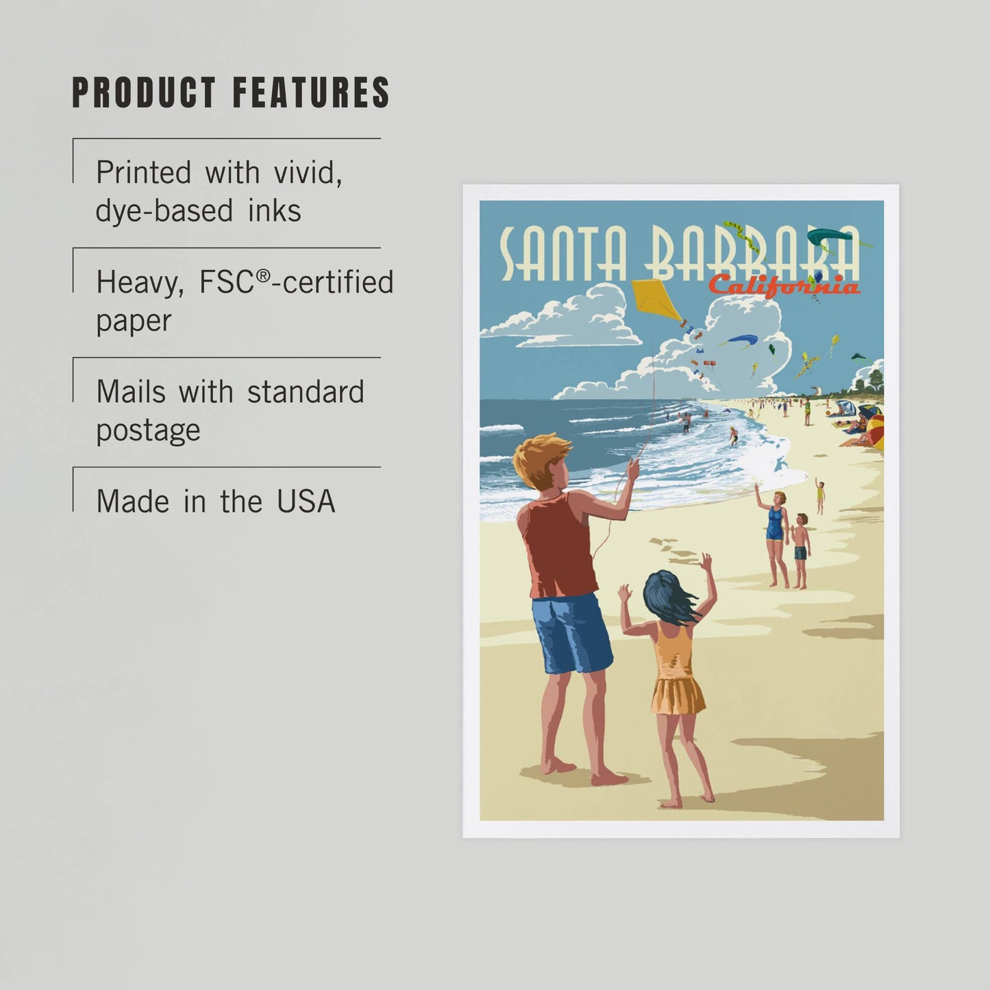 Santa Barbara Postcards - Kite Flyers