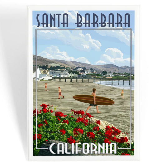 Beach Surfer Santa Barbara Magnet