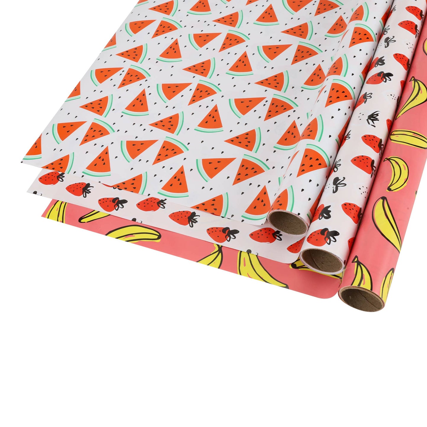 Strawberry/Watermelon/Banana - 30" x 10' Wrapping Paper Bundle (3-pack)