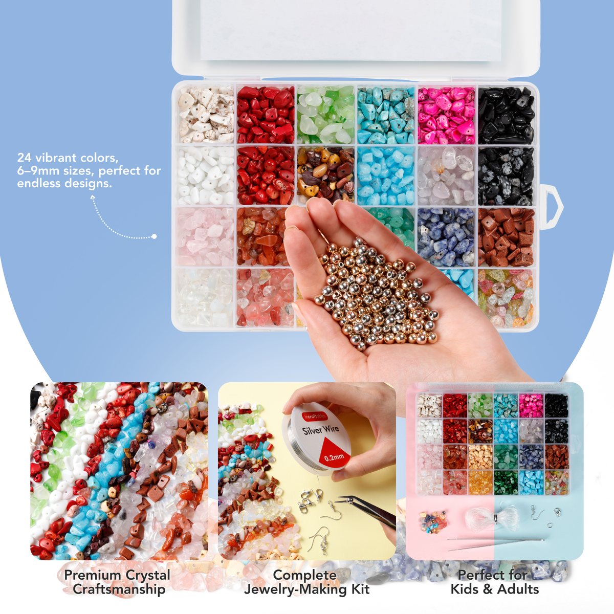 Incraftables Gemstone Beads Kit