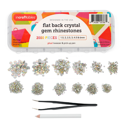 Incraftables Assorted Flat Back Crystal Rhinestones – 2000pcs