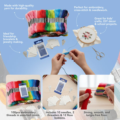 Incraftables Embroidery Thread Set – 100pcs