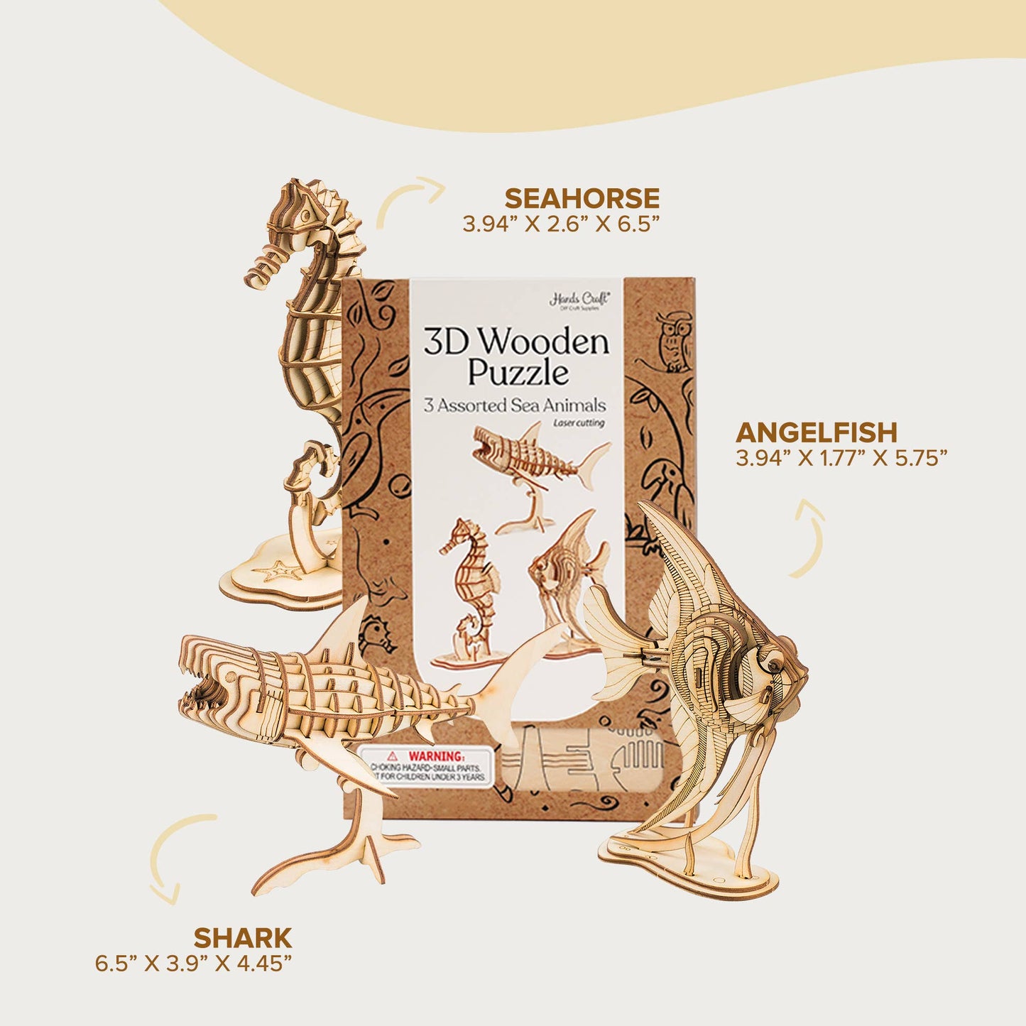 3D Wood Puzzle Bundle Pack: Sea Animals