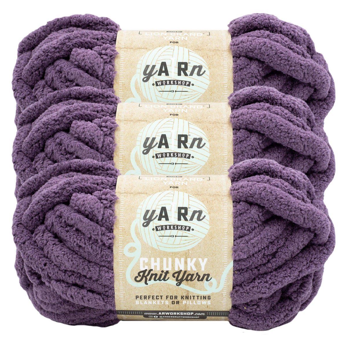 Lion Brand Yarn AR Workshop Chunky Knit 3 Pack: Heather