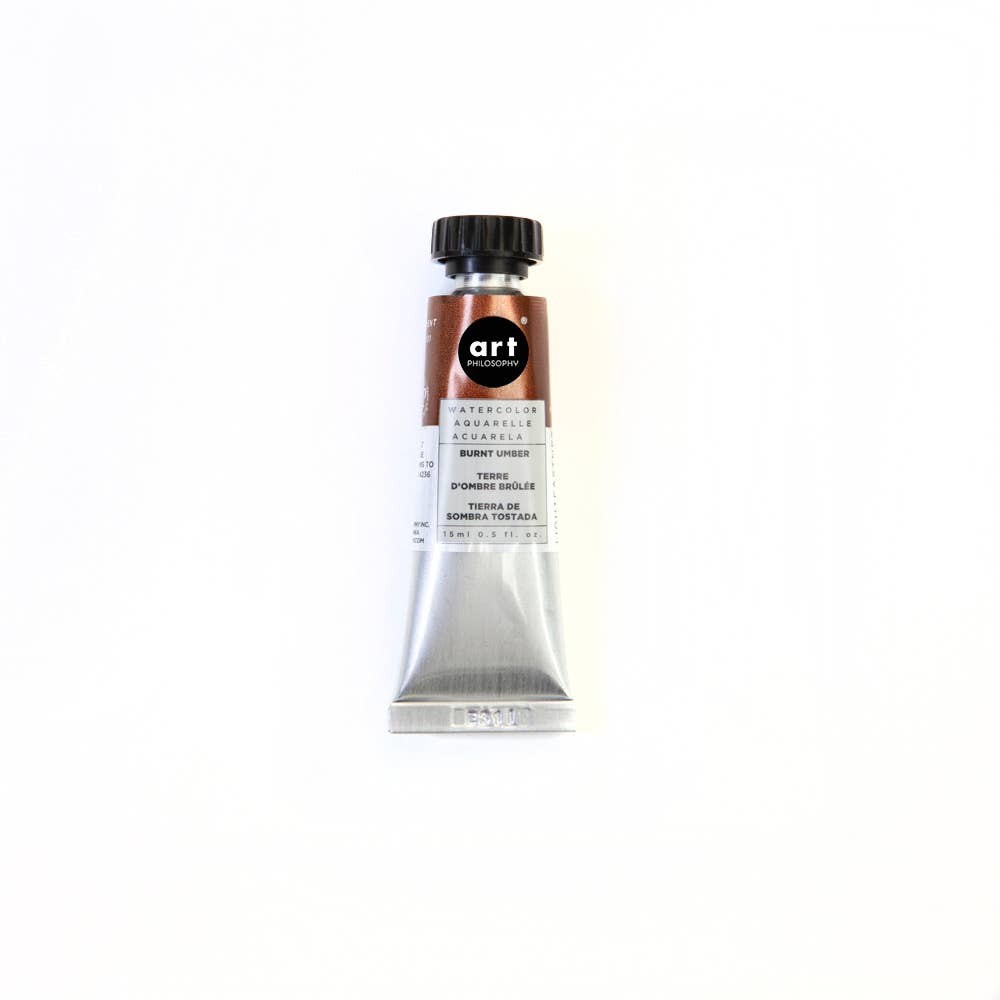 Art Philosophy® Watercolor Tubes Burnt Umber 15 ml series #1