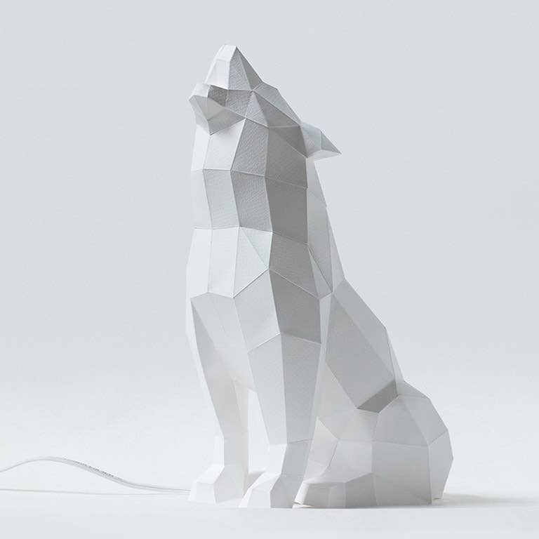 Wolf 3D PaperCraft Origami Model, Paper Lamp