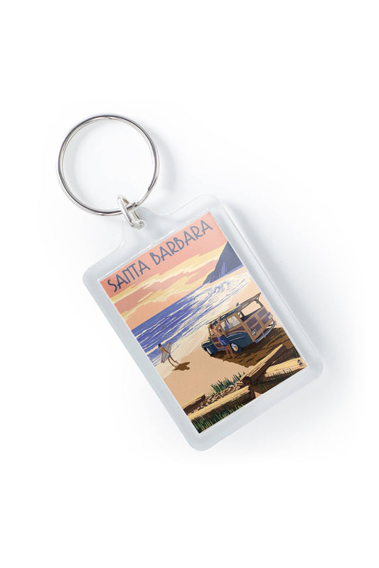Key Chain - Classic Woody Wagon Santa Barbara