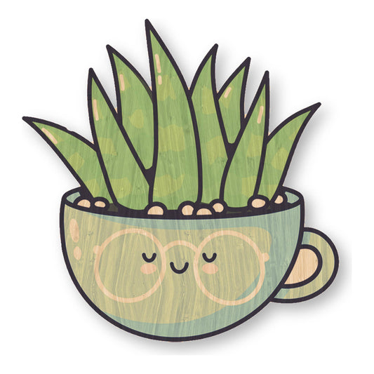 Succulent 2 - Floral Bamboo Wood Sticker