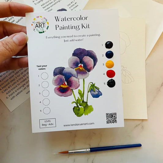 Pansy Watercolor Painting Kit