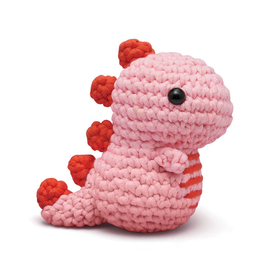 Fred the Dinosaur - Pink: The Woobles Crochet Kit