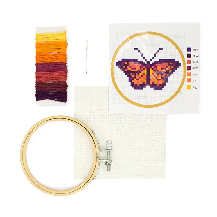 Butterfly Mini Cross Stitch - Kikkerland