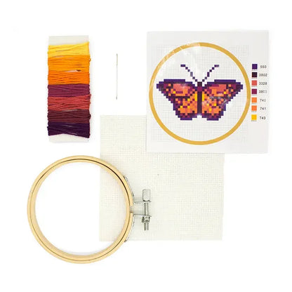 Butterfly Mini Cross Stitch - Kikkerland