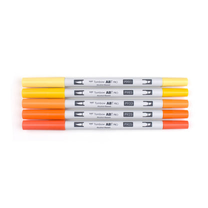 ABT PRO Alcohol-Based Art Markers: Orange Tones - 5-Pack