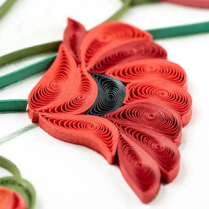 Red and Orange Poppies Quilling Card