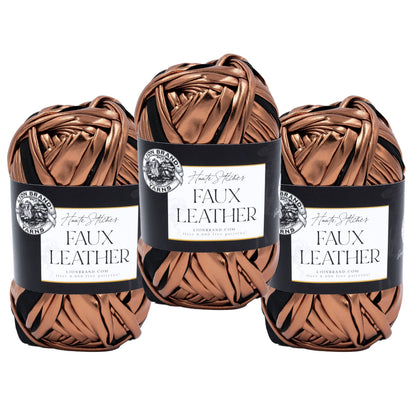 Lion Brand Yarn Haute Stitches Faux Leather 3 Pack: MotoJacket