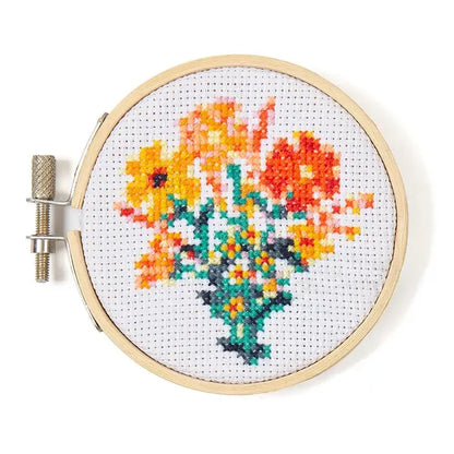 Mini Cross Stitch - Bright Bouqet