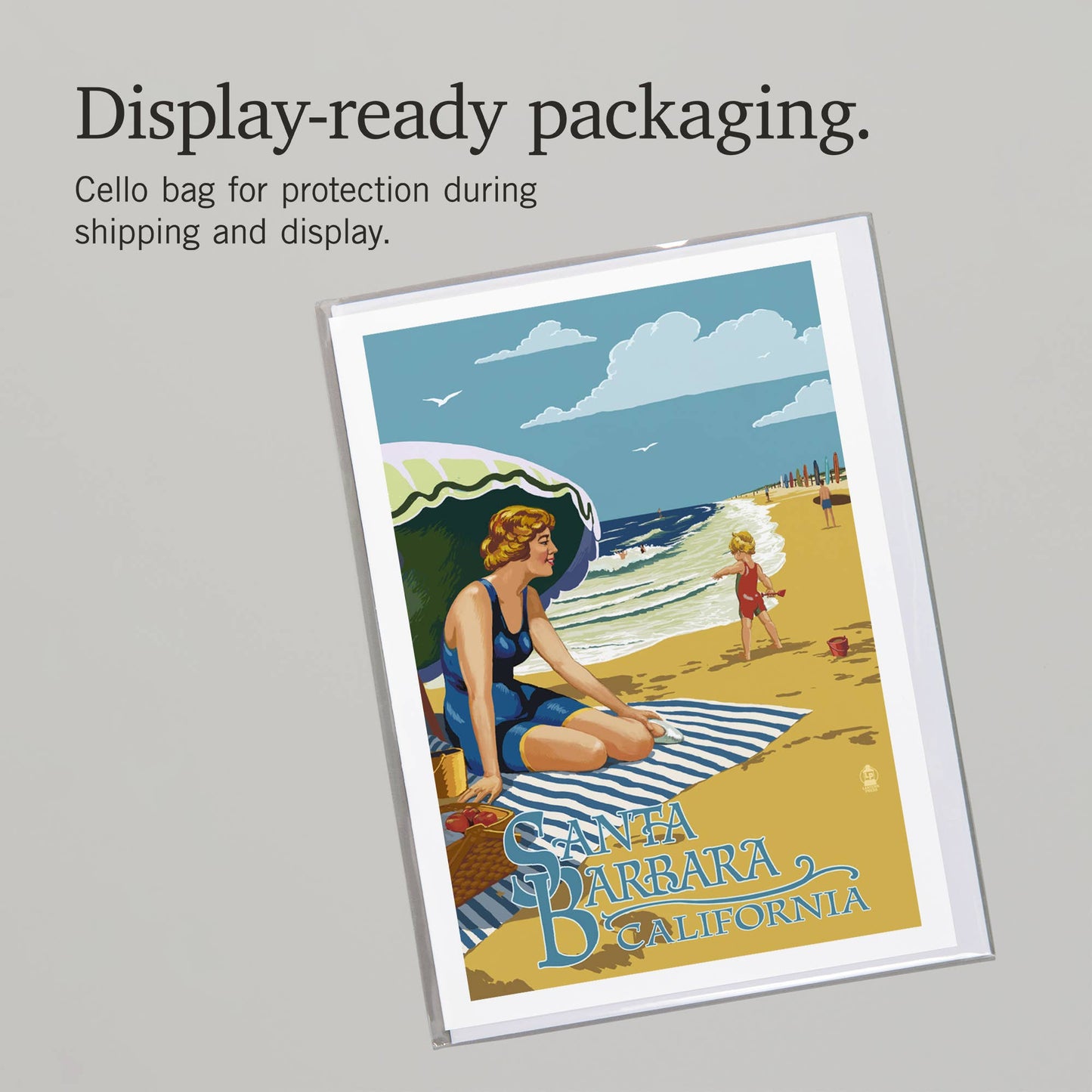 Santa Barbara Greeting Card - Beach Picnic
