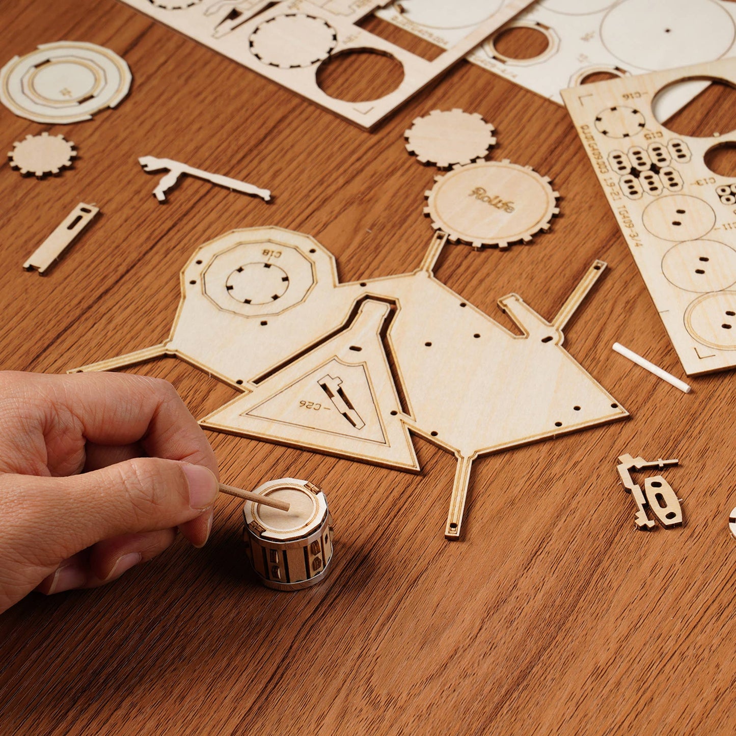3D Wood Puzzle: Drum Kit
