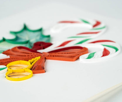 Candy Cane Quilling Card