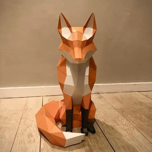 Fox Origami Model Papercraft Kit