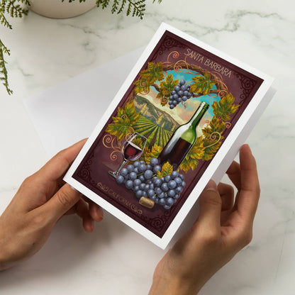Santa Barbara Greeting Card - Wine Country Window