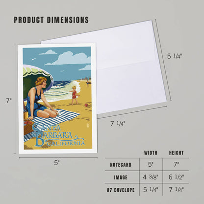 Santa Barbara Greeting Card - Beach Picnic